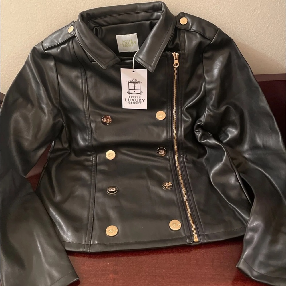Faux Leather Jacket For Girls